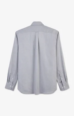 Discount Cheie Gri Cair Unie En Coton Homme Chemises
