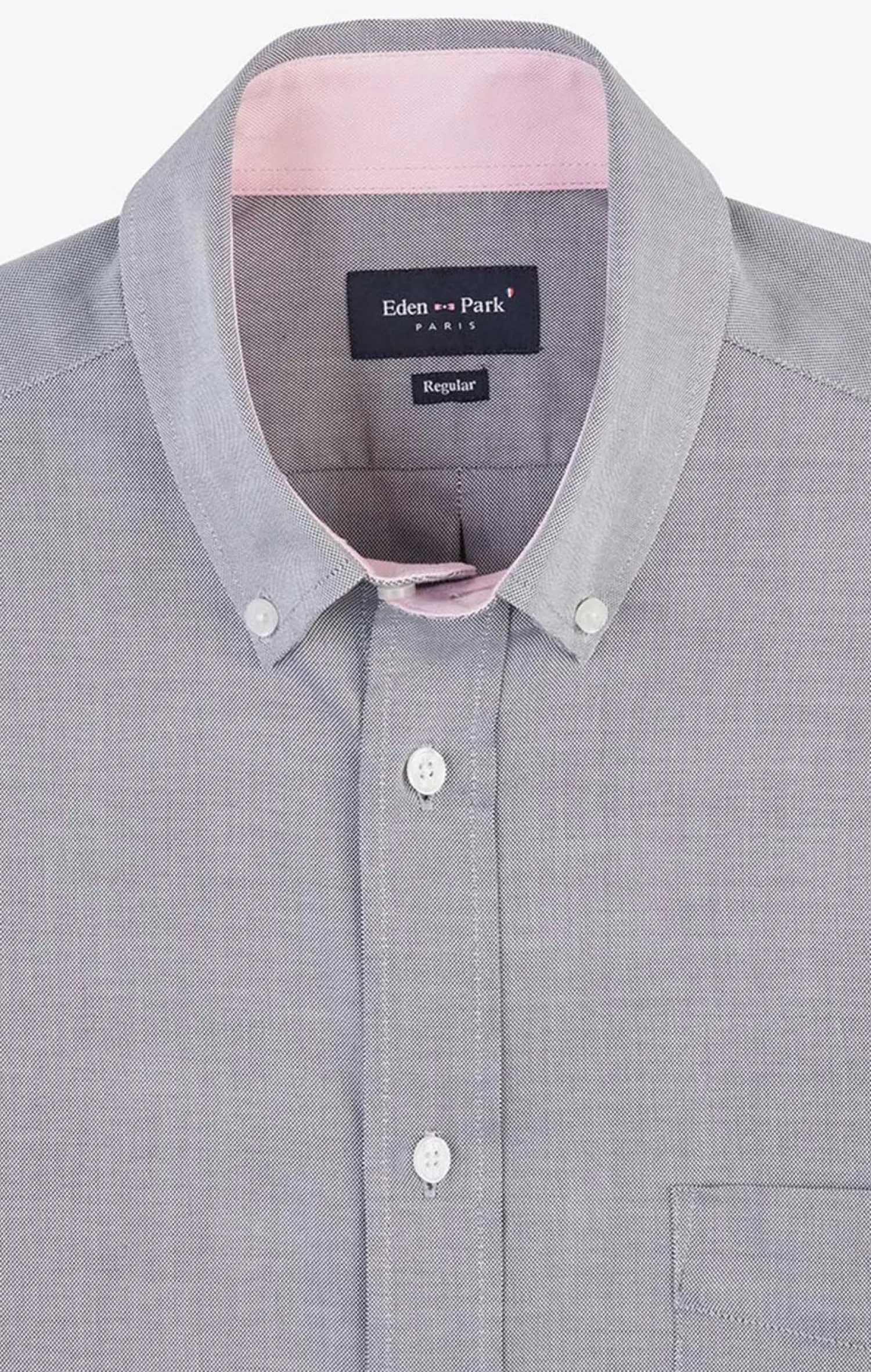 Discount Cheie Gri Cair Unie En Coton Homme Chemises