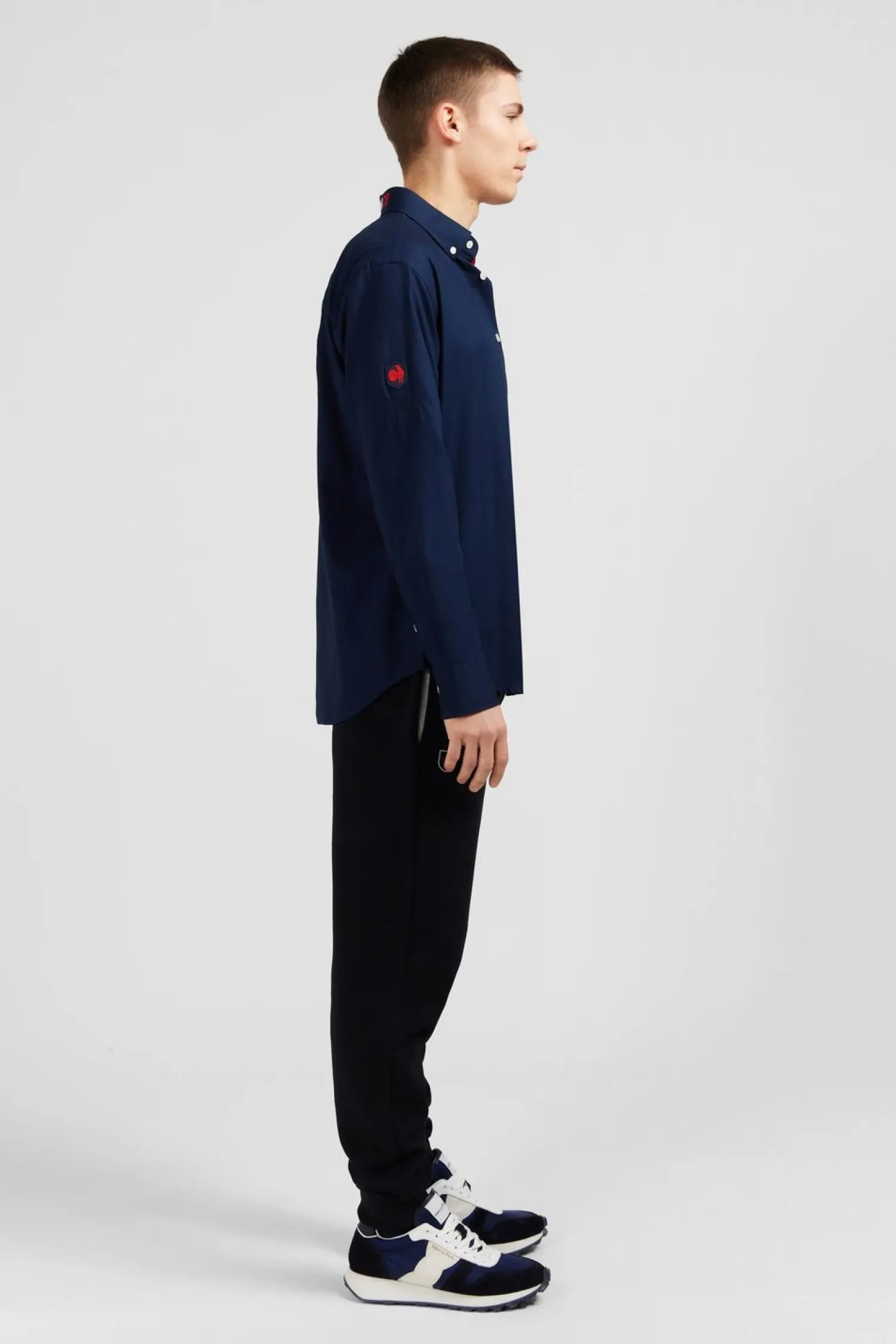 Clearance Cheie arine En Coton A Detai Tricoore Coupe Caique Homme Chemises