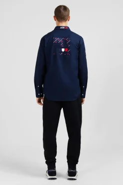 Clearance Cheie arine En Coton A Detai Tricoore Coupe Caique Homme Chemises