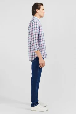Clearance Cheie Roe A Carreaux Homme Chemises