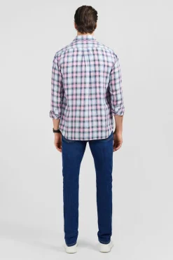 Clearance Cheie Roe A Carreaux Homme Chemises