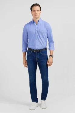 Clearance Cheie i En Coton Pinpoint Beu Homme Chemises