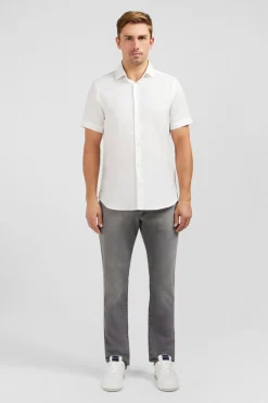 Online Cheiette Banche A Detai Excuif Feuri Homme Chemisettes