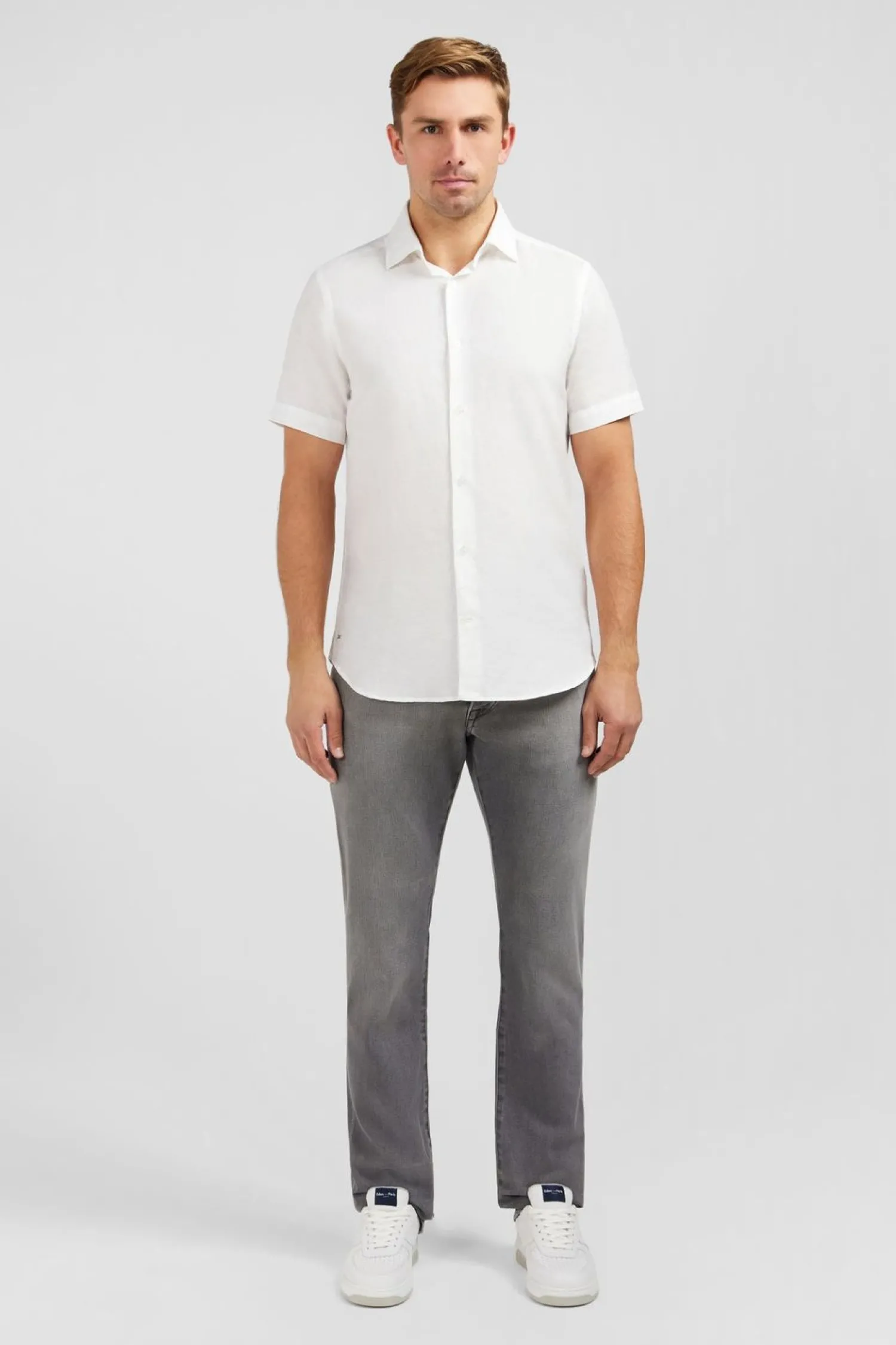 Online Cheiette Banche A Detai Excuif Feuri Homme Chemisettes