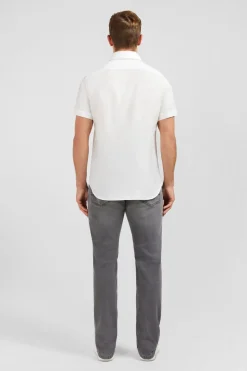 Online Cheiette Banche A Detai Excuif Feuri Homme Chemisettes