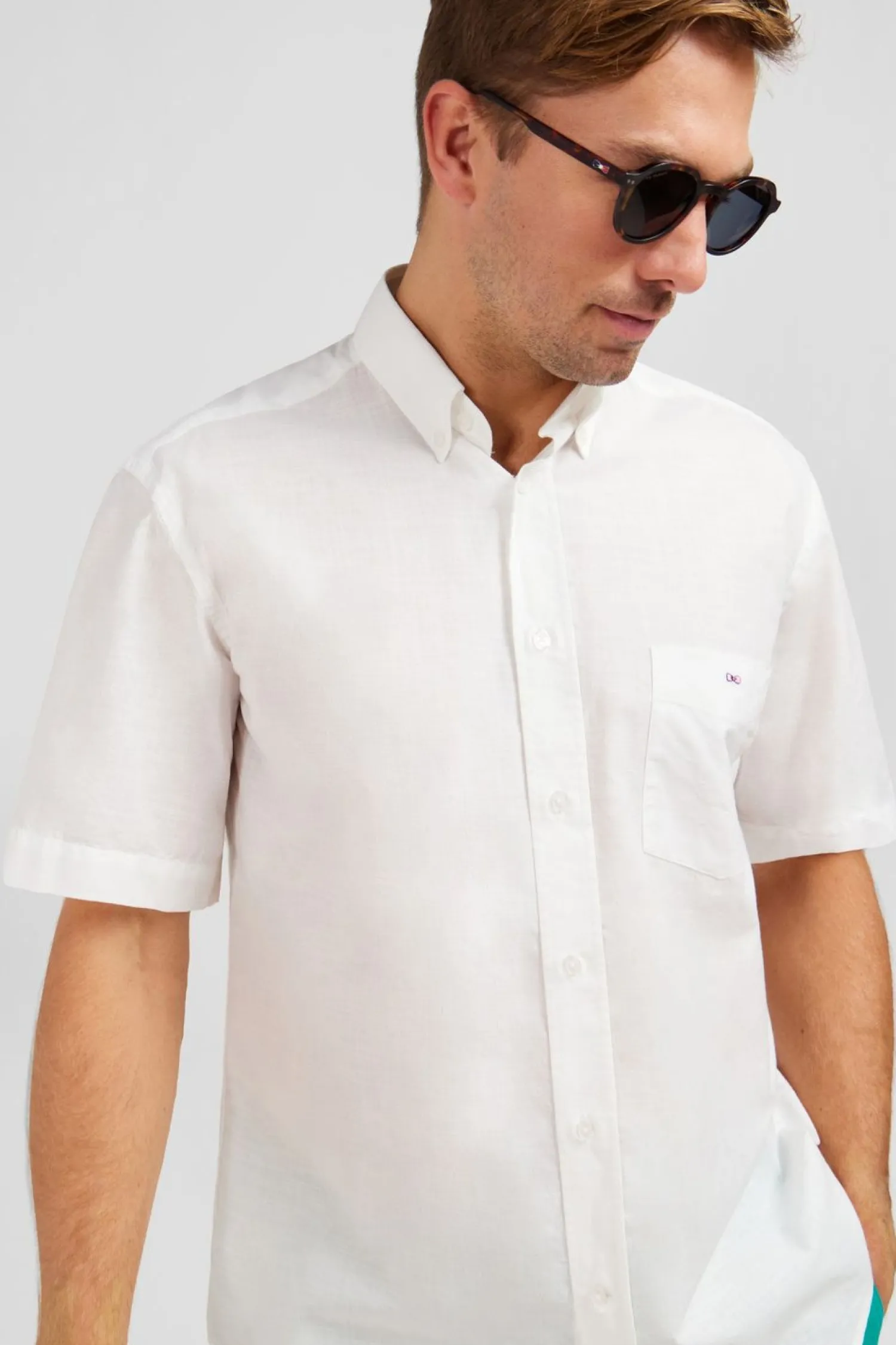 Hot Cheiette Banche En Coton Dobby Homme Chemisettes