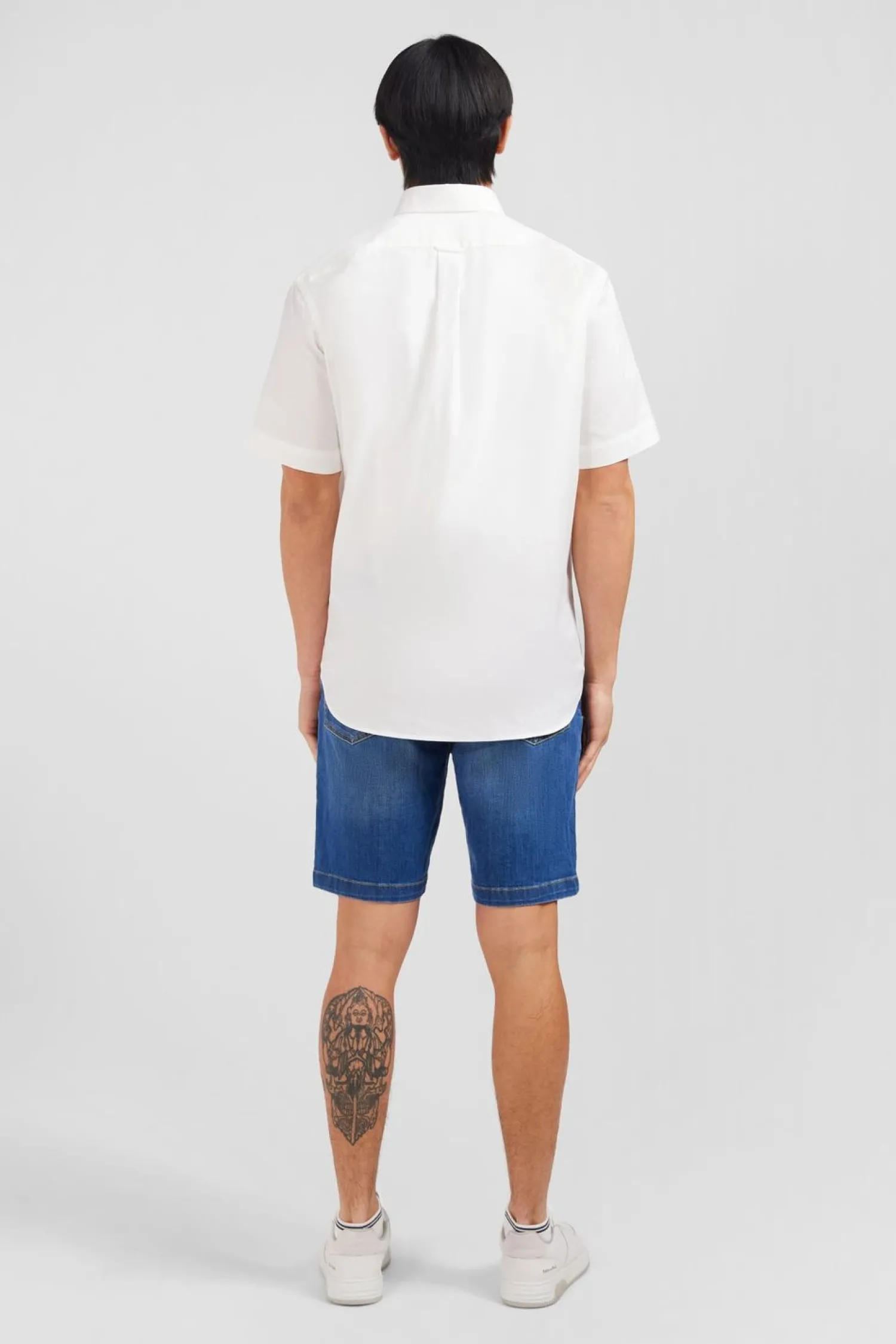 New Cheiette Banche Unie En Coton Homme Chemisettes