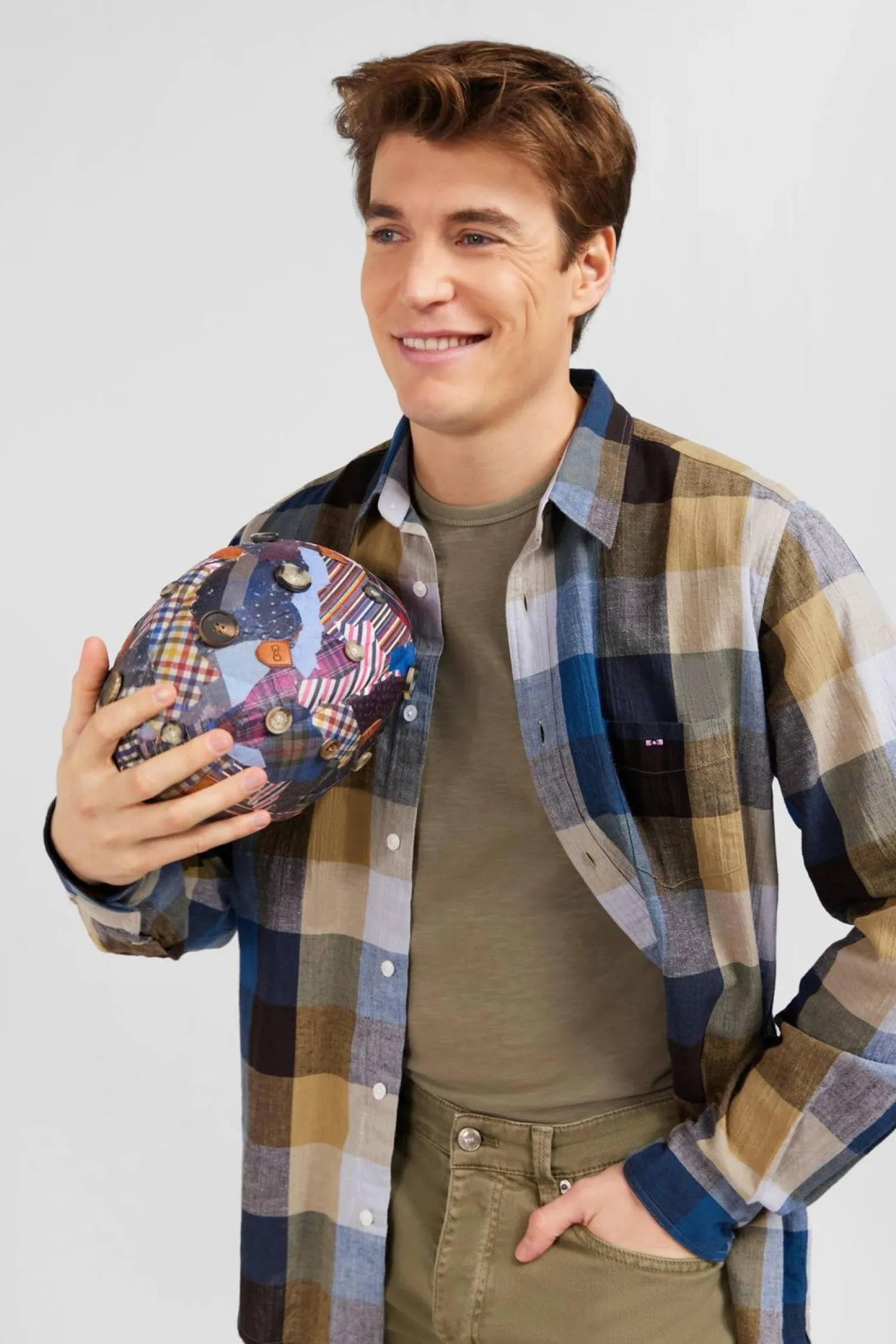 Discount Cheiette Beue A Carreaux Homme Chemises