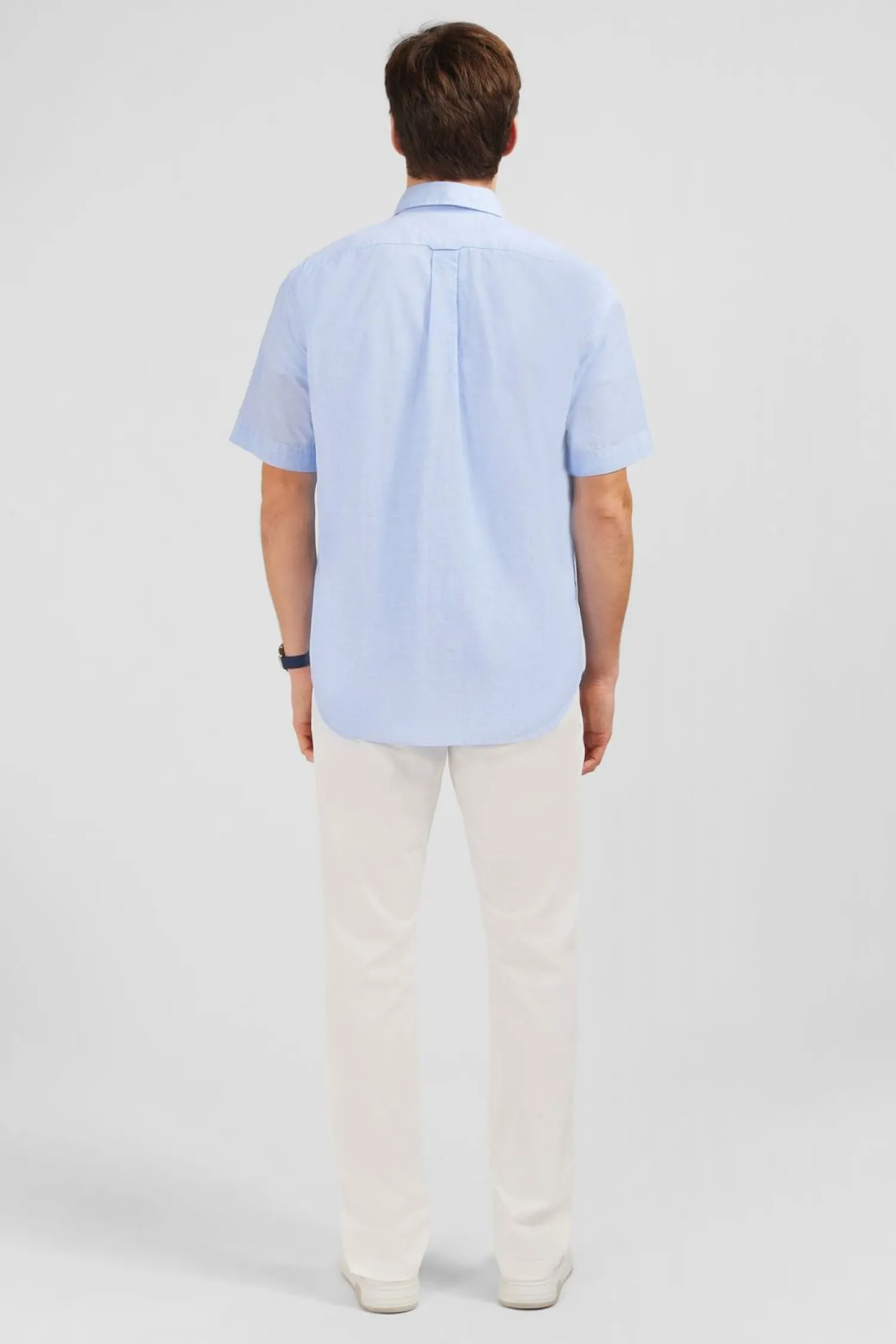 Sale Cheiette Beue En Coton Dobby Homme Chemisettes