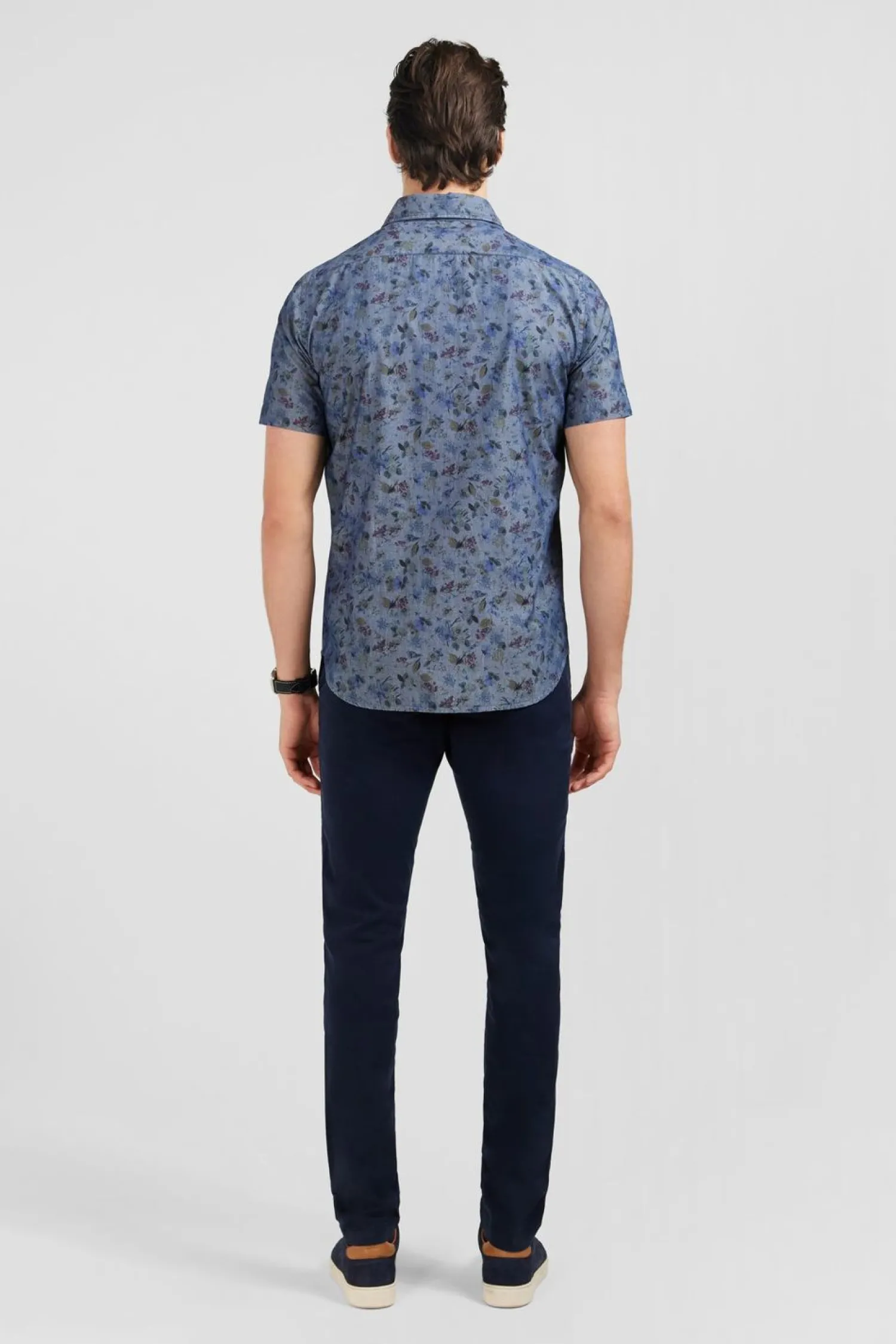 Clearance Cheiette En Deni A otif Feur Et Feuie Homme Chemisettes