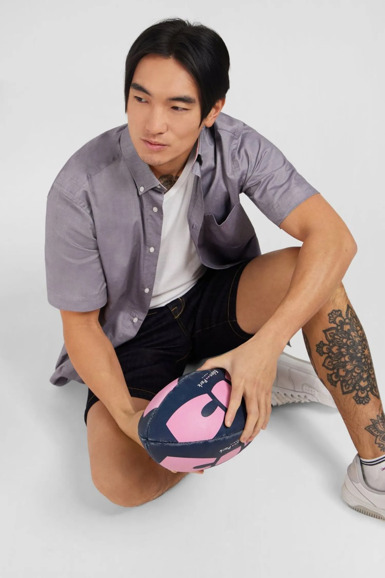 Hot Cheiette Grie Unie En Coton Homme Chemisettes