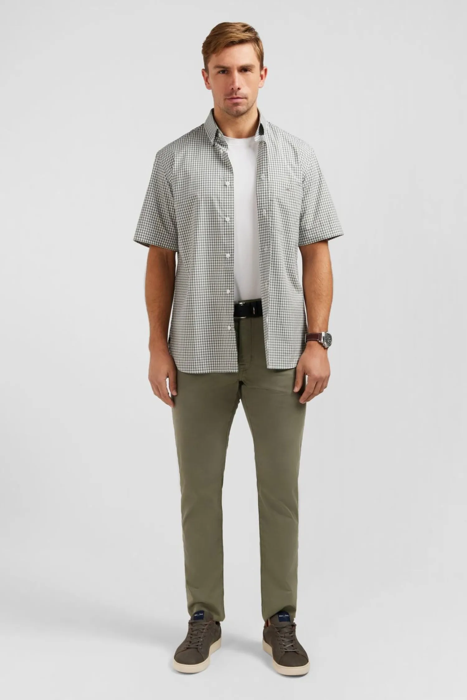Online Cheiette Kaki A Carreaux Homme Chemisettes