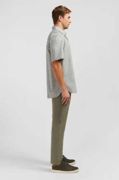 Online Cheiette Kaki A Carreaux Homme Chemisettes
