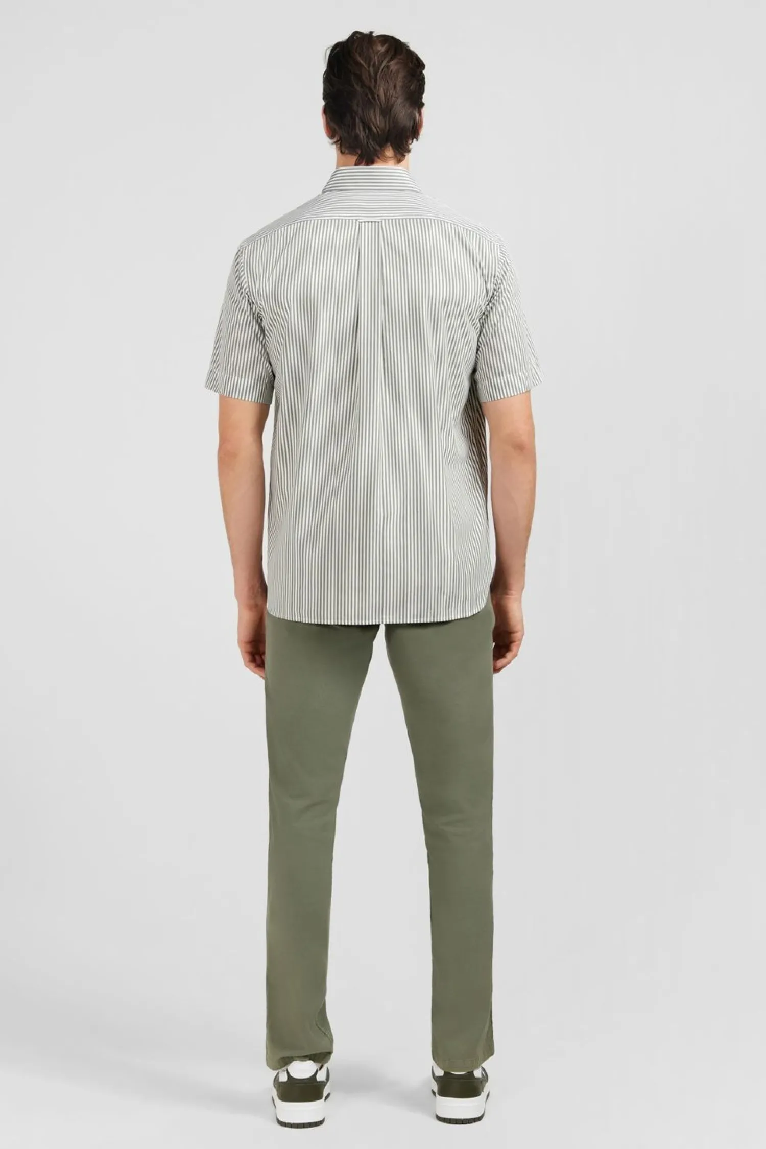 Outlet Cheiette Kaki A Rayure Homme Chemisettes