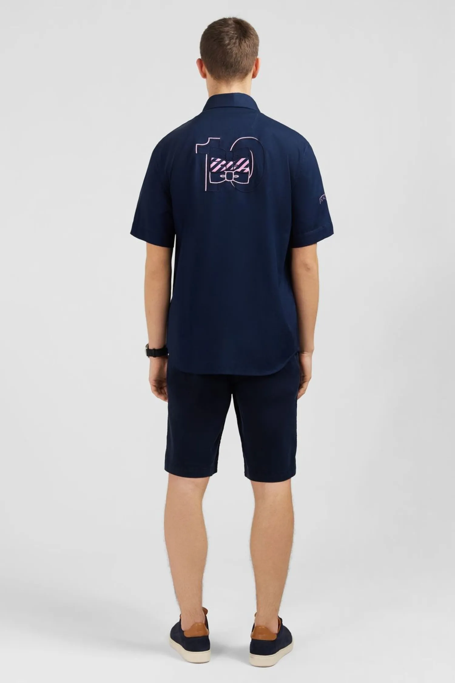 Sale Cheiette anche Courte Beu arine Brodee Nuero 10 Homme Chemisettes