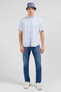 Cheiette Rayee Beue En Coton Dobby Homme Chemisettes