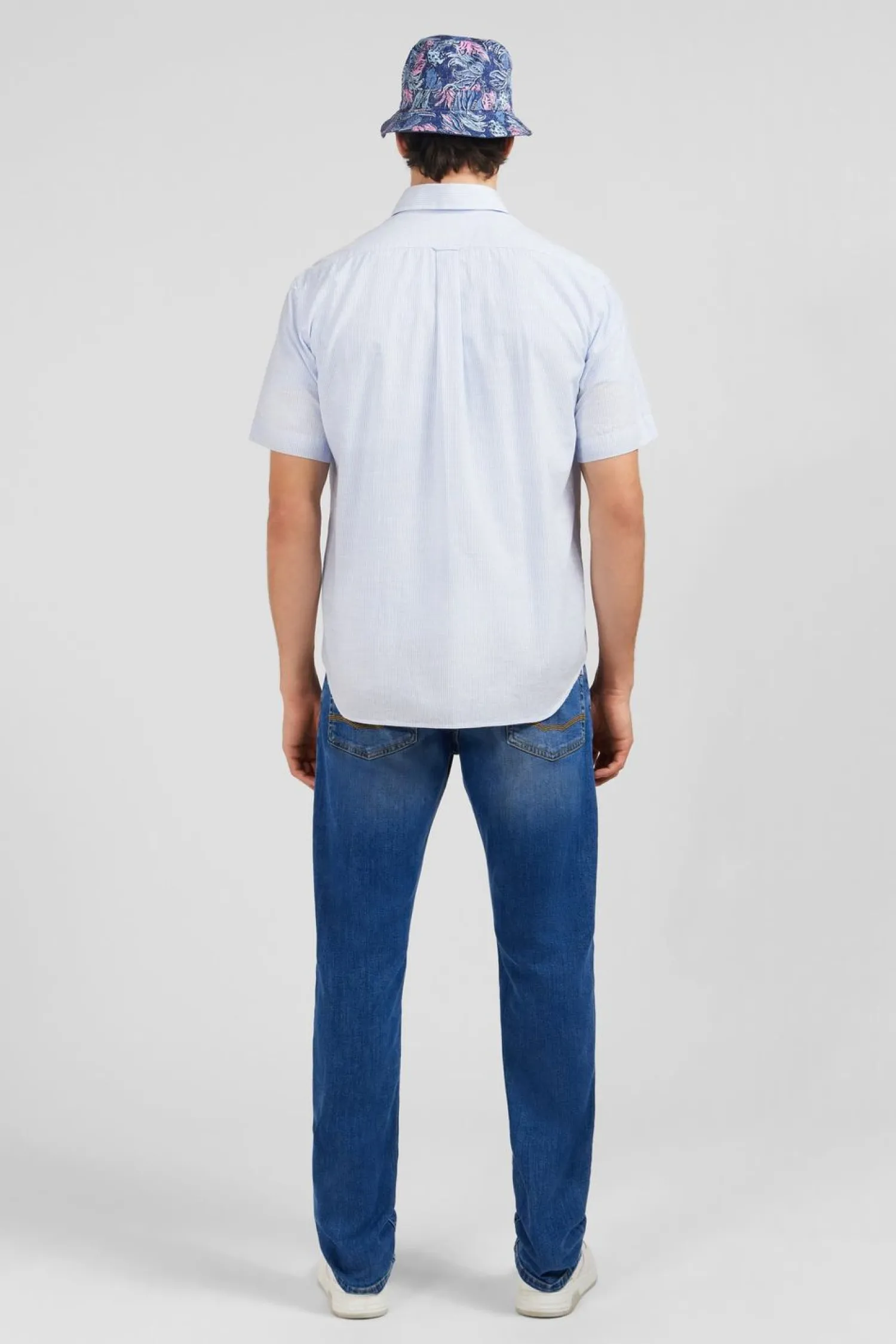 Cheiette Rayee Beue En Coton Dobby Homme Chemisettes