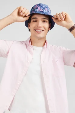 Sale Cheiette Rayee Roe En Coton Dobby Homme Chemisettes