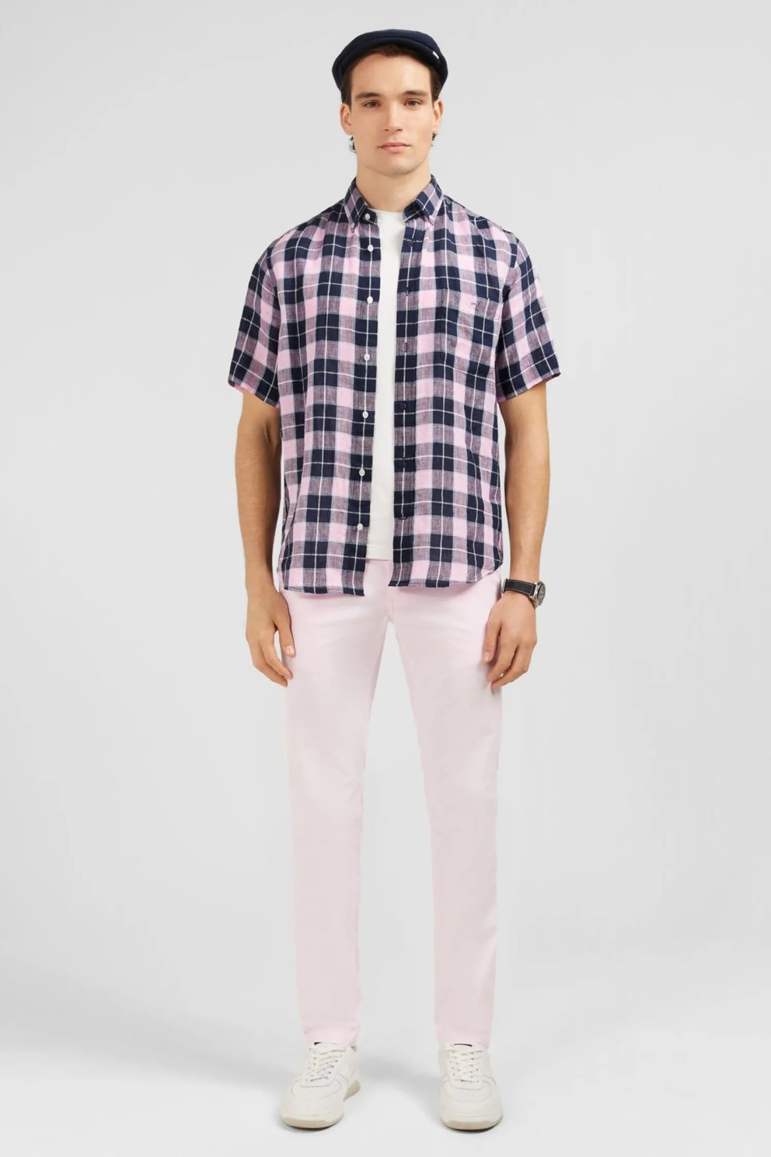 Discount Cheiette Roe A Carreaux Homme Chemisettes