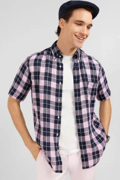 Discount Cheiette Roe A Carreaux Homme Chemisettes