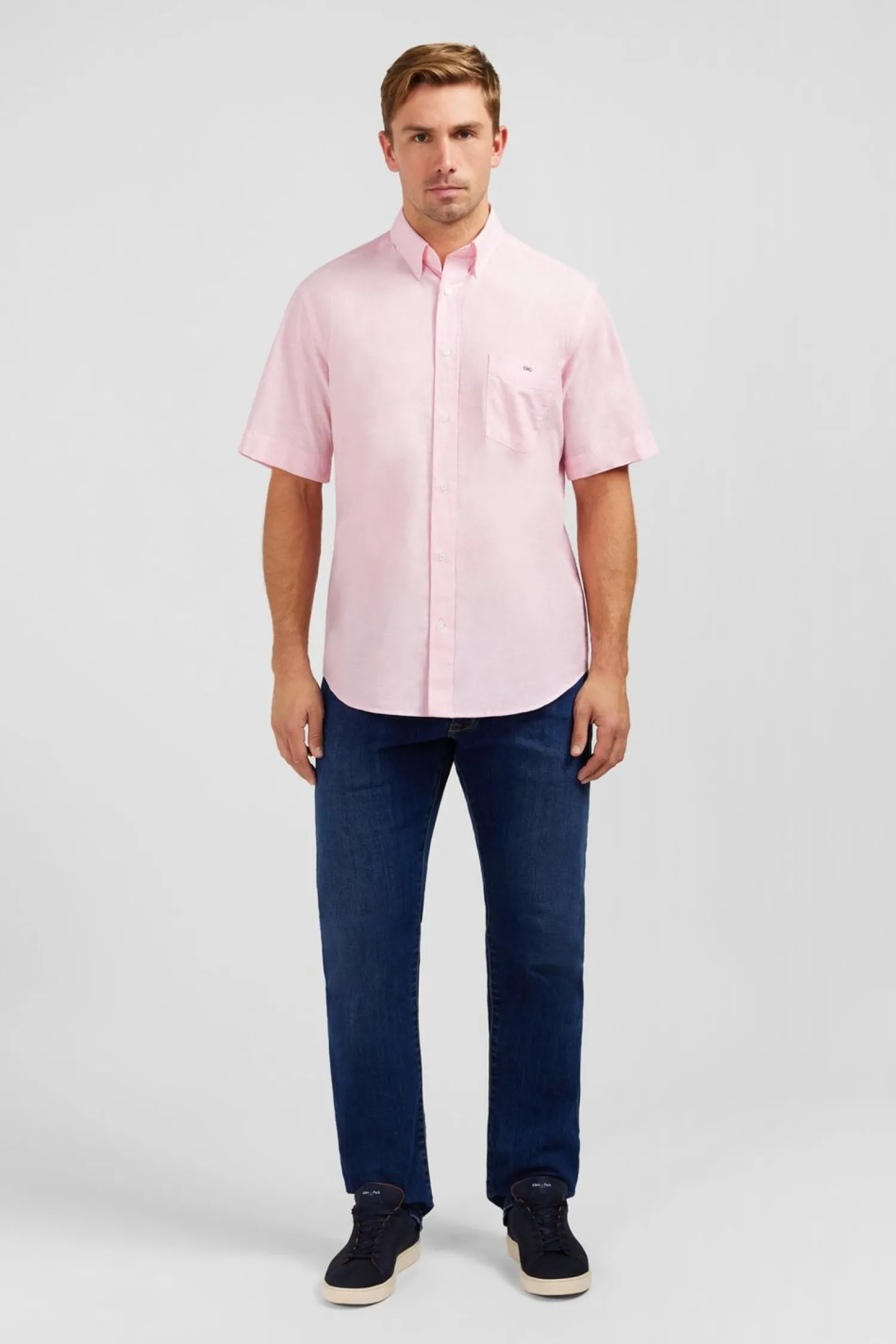 Clearance Cheiette Roe En Coton Dobby Homme Chemisettes