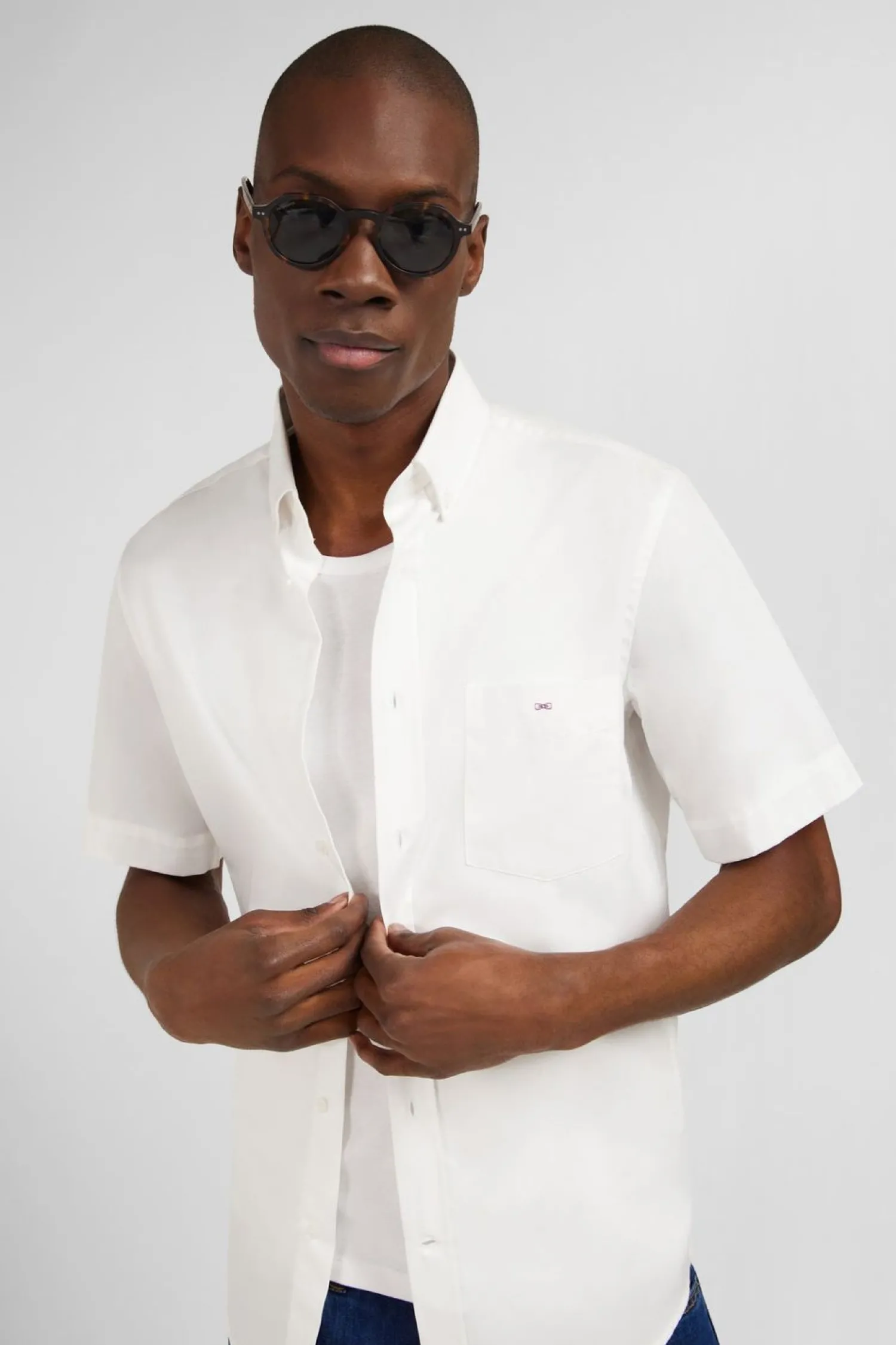 Outlet Cheiette Unie Banche Homme Chemisettes