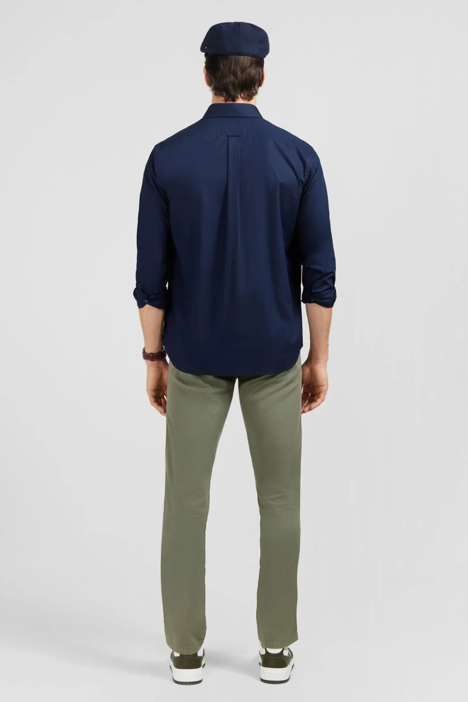 Discount Cheie Unie arine En Coton Coupe Caique Homme Chemises