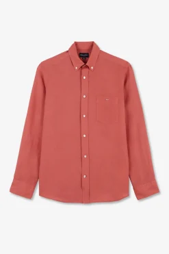 Discount Cheie Unie Rouge Brique En in Homme Chemises