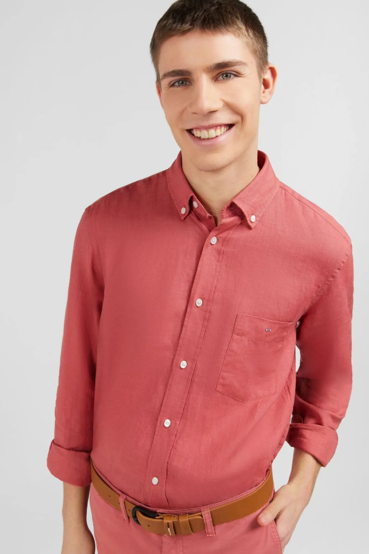 Discount Cheie Unie Rouge Brique En in Homme Chemises