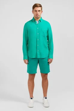 New Cheie Unie Verte En in Homme Chemises