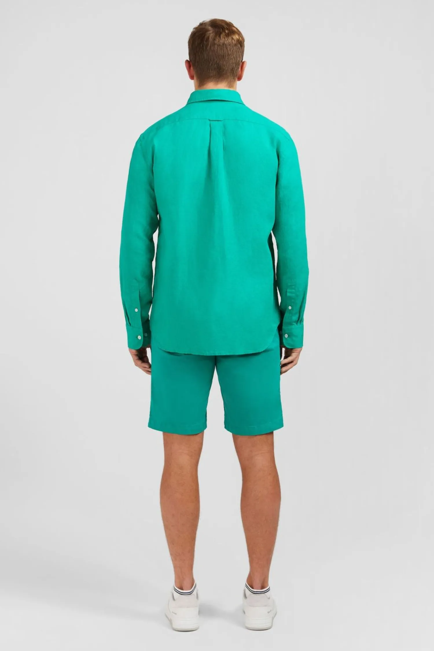 New Cheie Unie Verte En in Homme Chemises