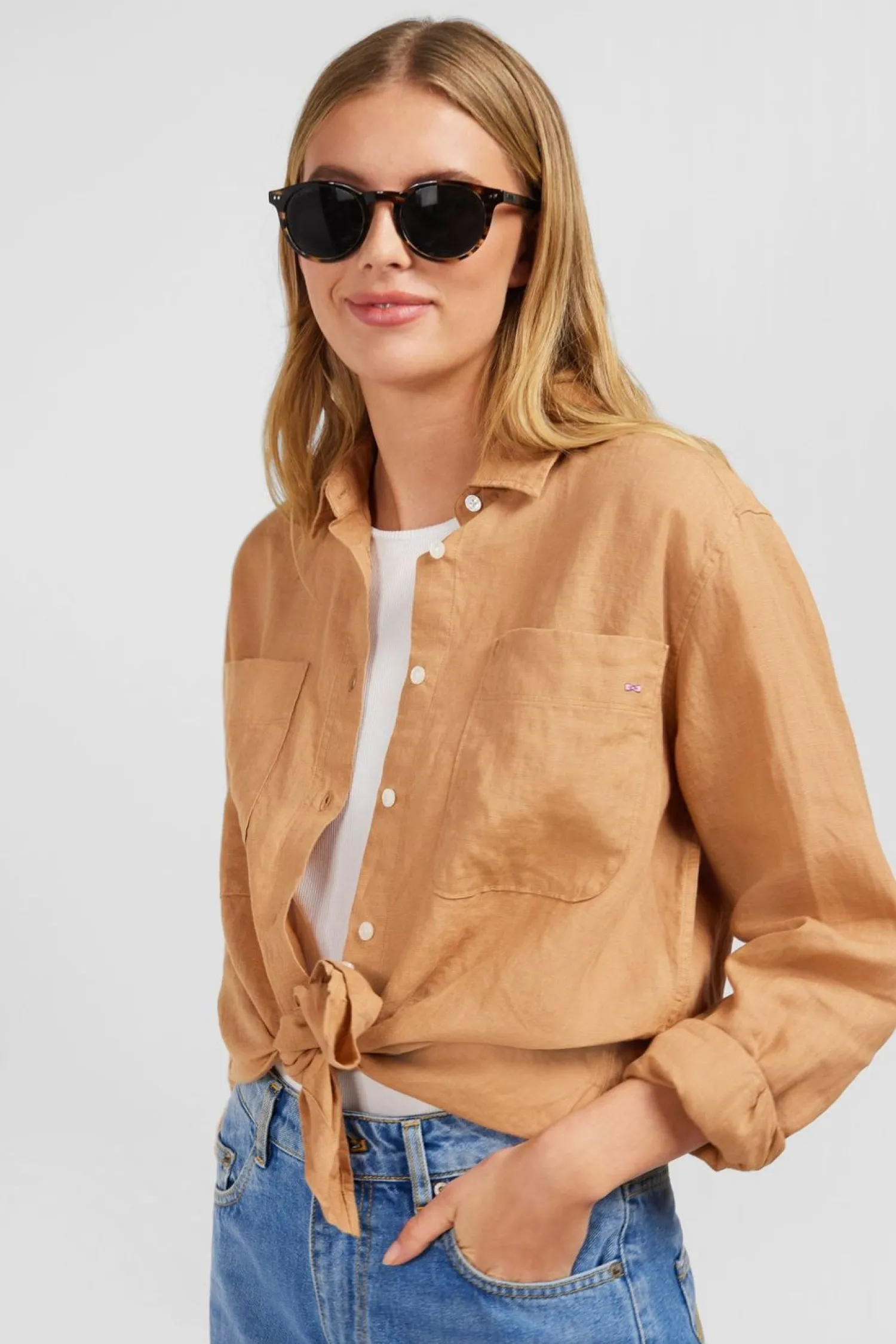 Outlet Chemisier Beige Uni Femme Chemises