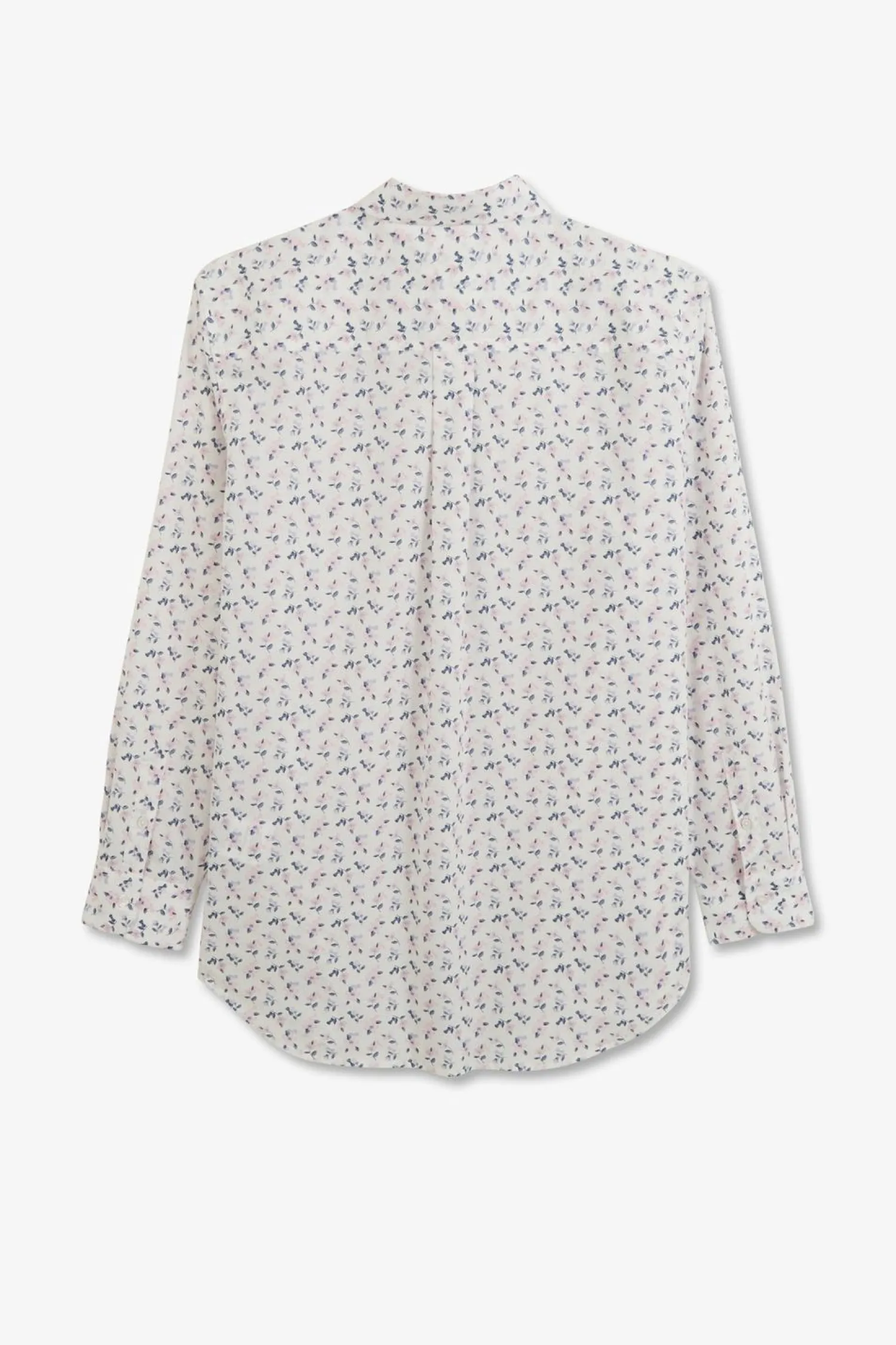 Discount Chemisier Blanc A Imprime Exclusif Fleuri Femme Chemises
