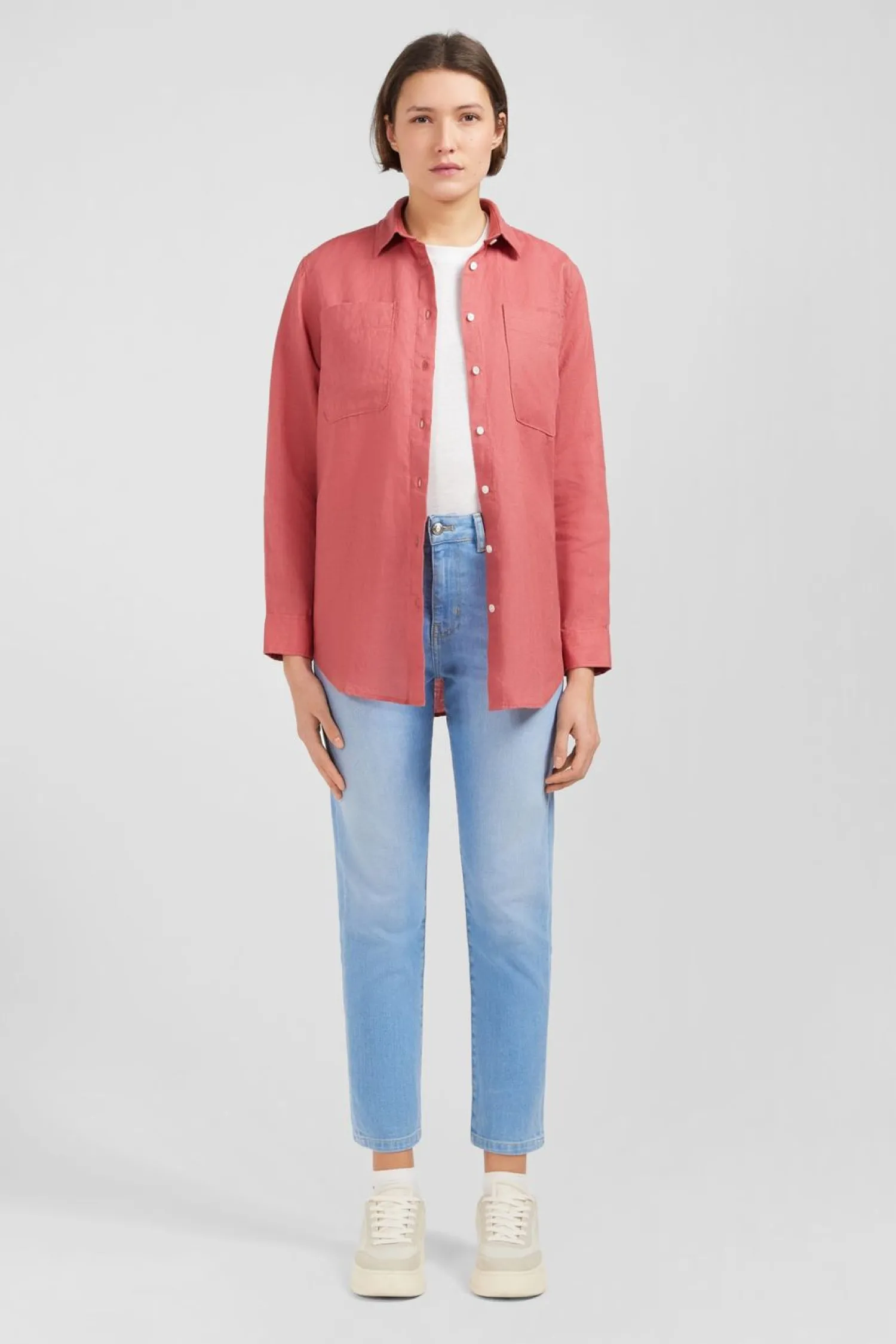 Outlet Chemisier Brique Uni Femme Chemises