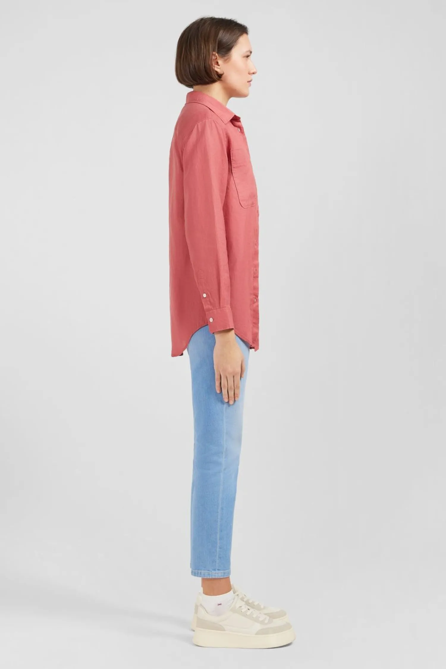 Outlet Chemisier Brique Uni Femme Chemises