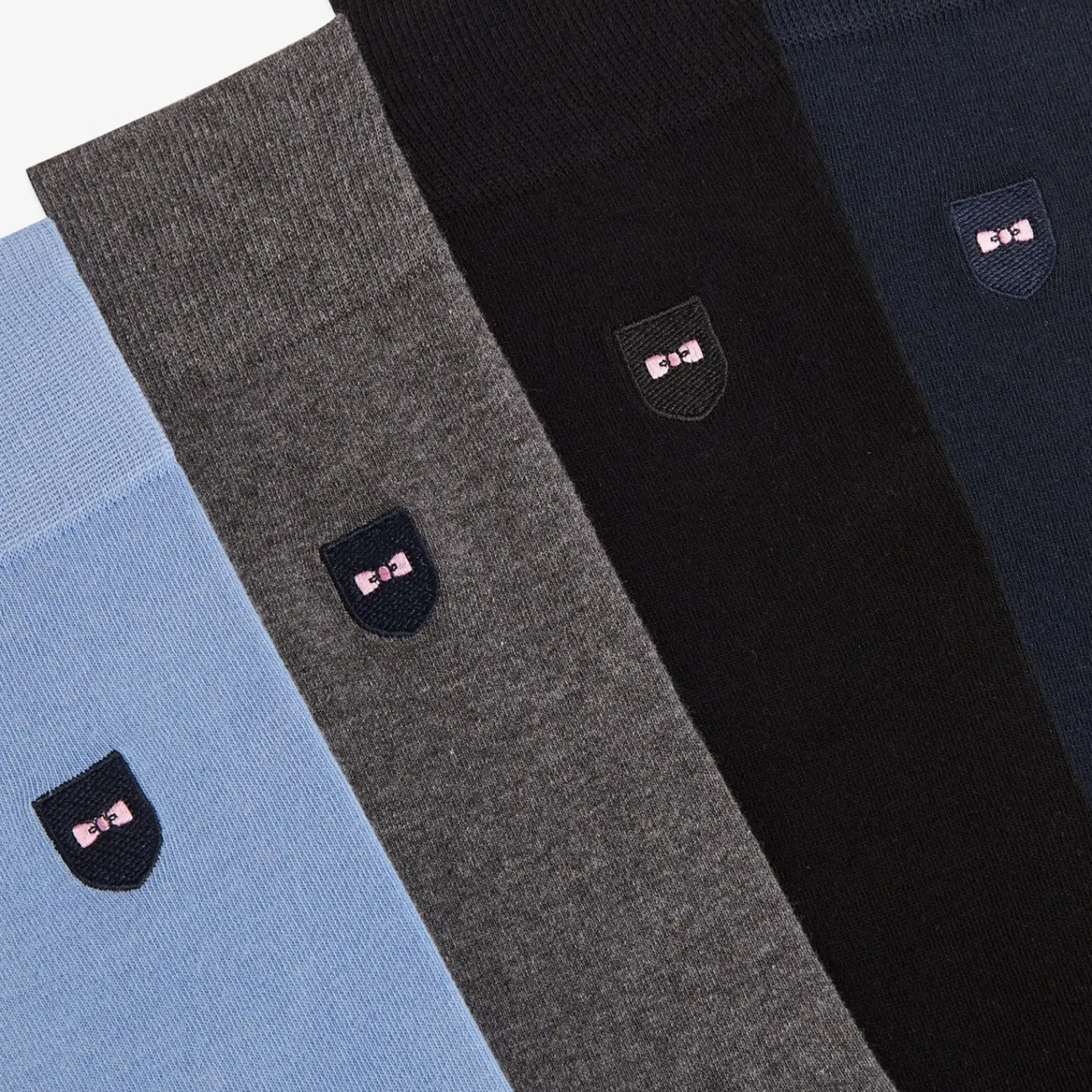 New Coffret De Quatre Paires De Chaussettes Unies Homme Chaussettes