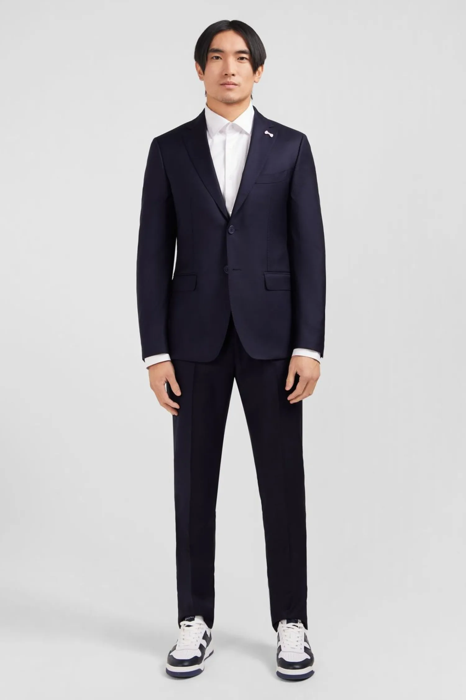 Best Costume Slim En Laine Bleu Marine Homme Blazers Et Costumes