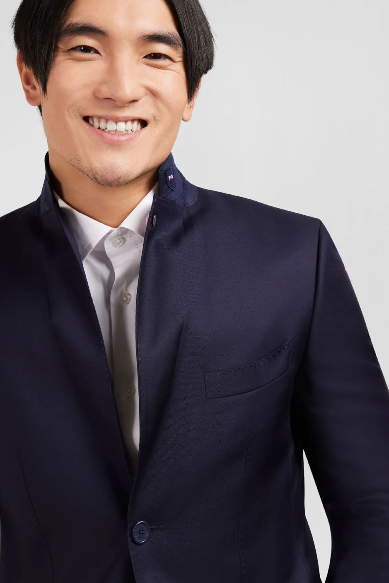 Best Costume Slim En Laine Bleu Marine Homme Blazers Et Costumes