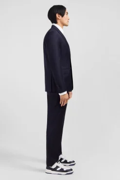 Best Costume Slim En Laine Bleu Marine Homme Blazers Et Costumes