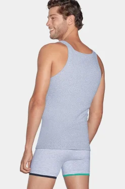 Debardeur Uni En Coton tretch Gri Homme Pyjamas