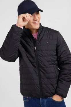 Doudoune egere A anche ongue Noir Homme Manteaux Et Vestes