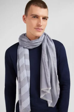 Discount Echarpe Cerclee Bleu Gris Homme Echarpes & Chèches