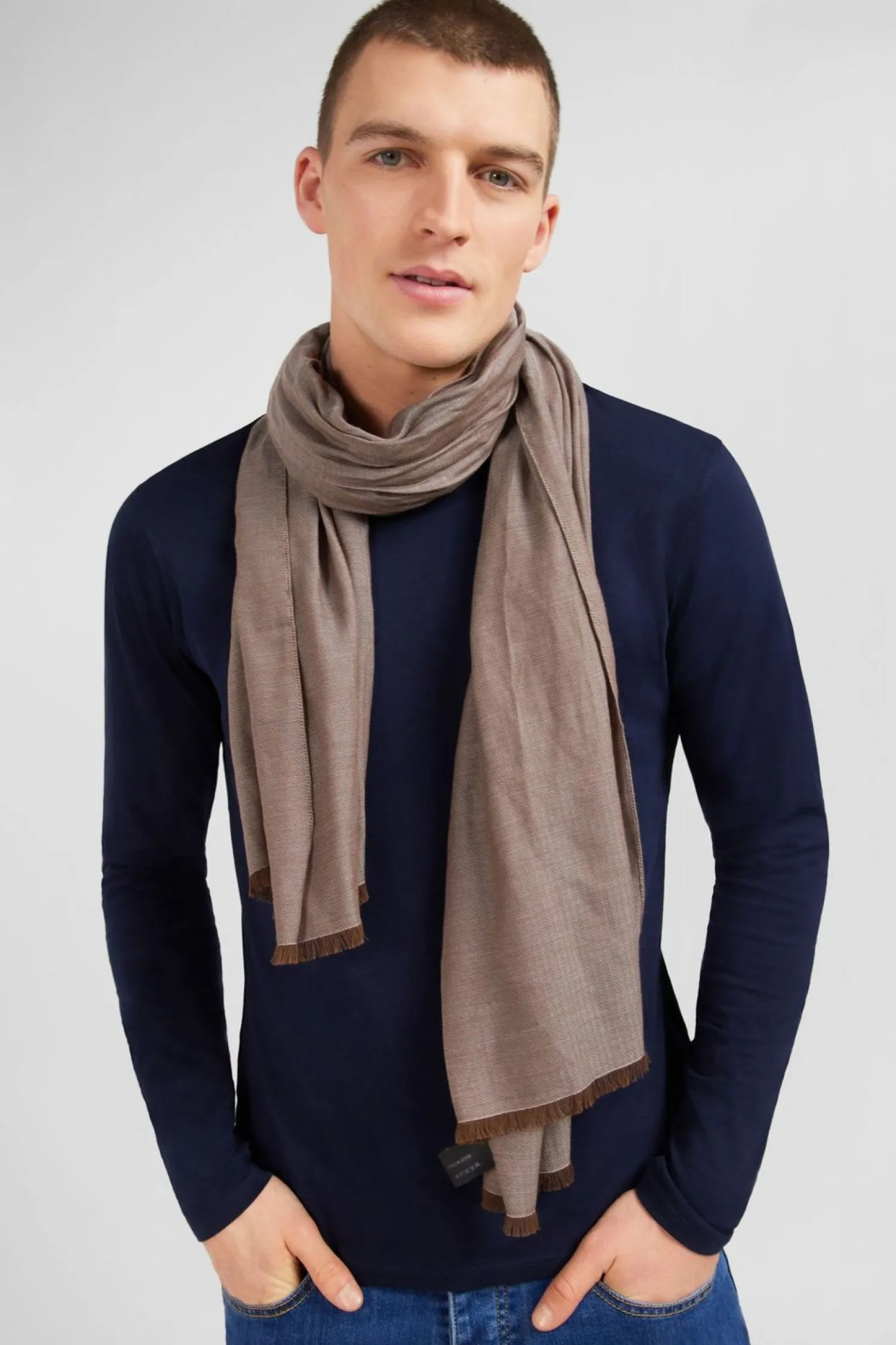 Hot Echarpe Marron Unie Homme Echarpes & Chèches