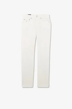 New Jean Blanc En Coton Denim Stretch Coupe Regular Homme Pantalons