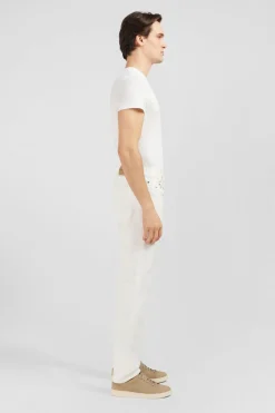 New Jean Blanc En Coton Denim Stretch Coupe Regular Homme Pantalons