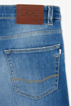 Best Jean Bleu Delave En Coton Denim Stretch Coupe Slim Homme Pantalons
