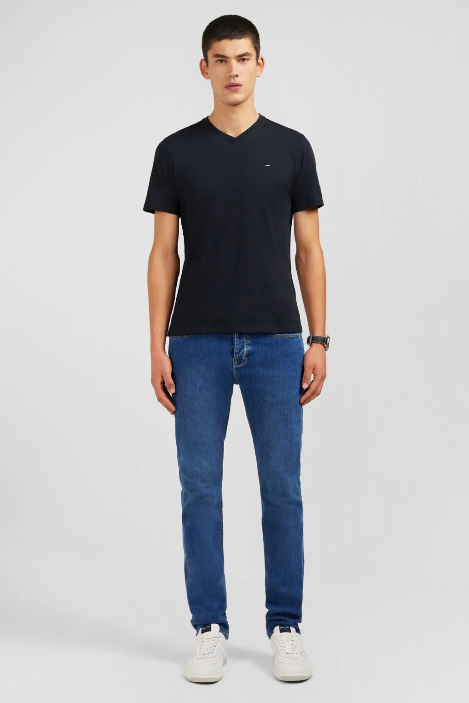 Sale Jean Bleu En Coton Stretch Homme Pantalons
