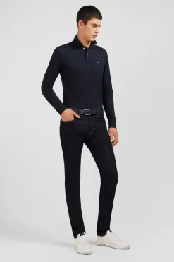 Sale Jean Bleu Marine En Coton Extensible Homme Pantalons