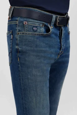 Sale Jean Bleu 5 Poches Homme Pantalons